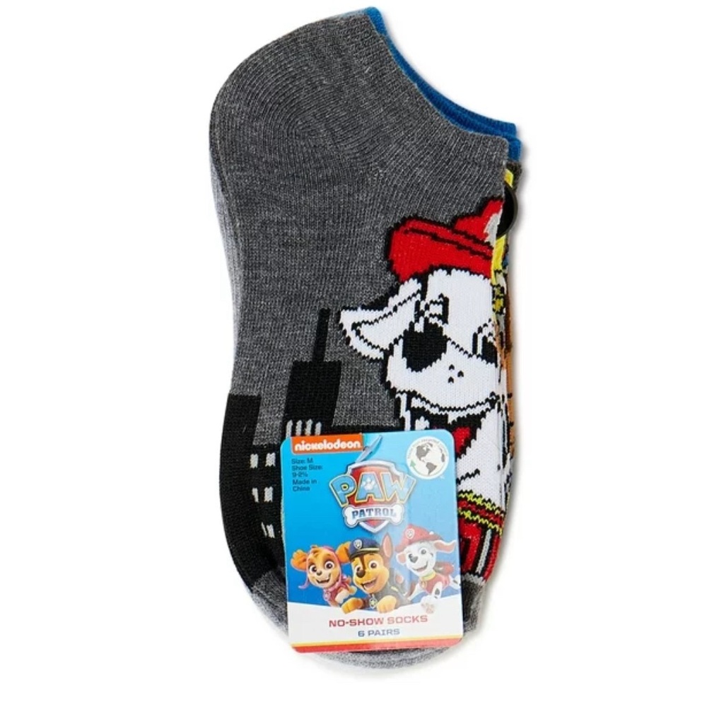 NWT Paw Patrol 6 Pairs Of Toddler Socks Size Small (4.5-8.5)
